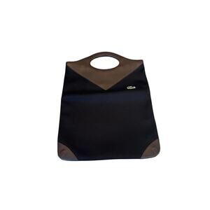 Lacoste fold over bag clutch black and brown purse
